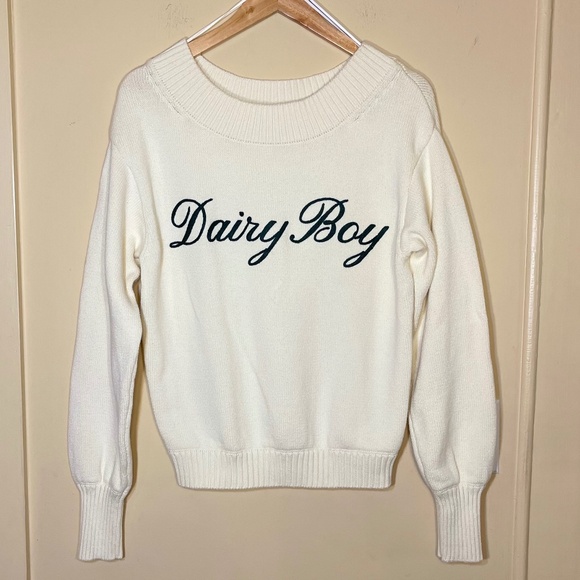 Dairy Boy Women's Cream Sweater - Picture 1 of 7